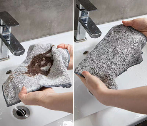 Set 12 Paños De Cocina Docena Fibra Carbon Ecológico Norplat