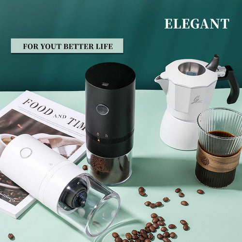 Molinillo Café Electrico Norplat Moledor Portátil Recargable Blanco