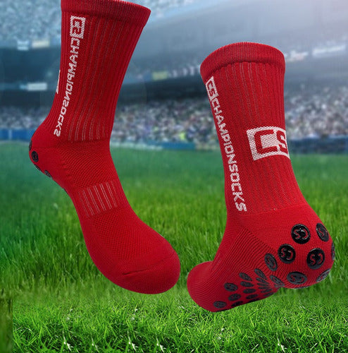 Media Deportiva Antideslizante Reforzadas Futbol Sin Ampolla Talle 37-44 - Negro