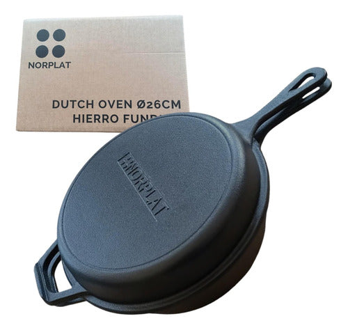 Cacerola + Sartén Norplat De Hierro Fundido Dutch Oven Ø26cm Negro
