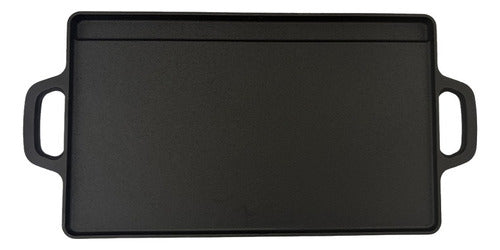 Plancha Churrasquera Norplat Hierro Fundido 2en1 45x22x1.5cm Negro