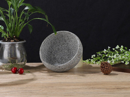 Mortero De Piedra 16cm Moledor Ideal Especias Coctel - Cukin