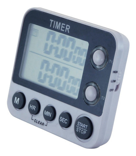 Temporizador De Cocina Doble Imantado - Timer - Cukin Blanco