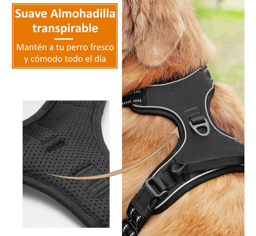 Norplat Pechera Perro Arnes Anti Tirones Reflectante Negro S Anti-tirones