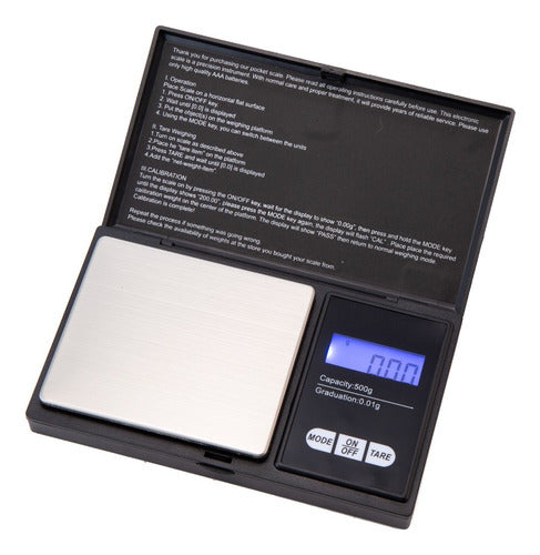 Gramera Digital De Bolsillo Pesa Digital Cukin 0.1 / 500 Gr Negro 500 G