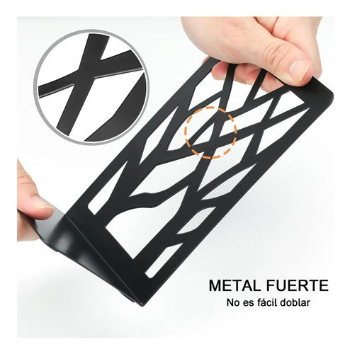 Soporte Sujetalibros 2 Pares De Soportes Para Libros Norplat Negro