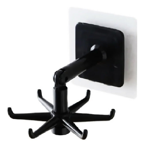 Gancho De Cocina Giratorio 360 Flexible Adhesivo Pared - Ome Negro
