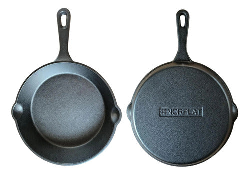 Sarten Hierro Fundido Norplat 20cm Redondo Para Freir Cocina Negro