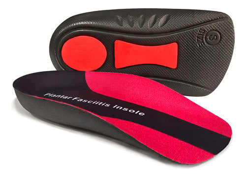 Par Talonera Fascitis Plantar Deporte Casual 2.3cm Altura Rojo S
