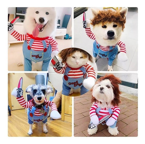 Disfraz Perro Norplat Halloween Daga Pirata / Muñeco Malvado Xl