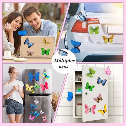 96pcs Mariposas Decorativas Pegatina 3d Calcomanía Etiqueta Agua