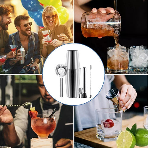 Kit Cocteleria Coctelera Boston Shaker Jigger Barman Norplat
