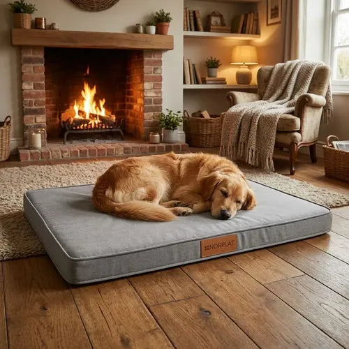 Cama Colchon Ortopedico Norplat 110cm Xxl Perro Antiestres  Gris Claro Ortopédico