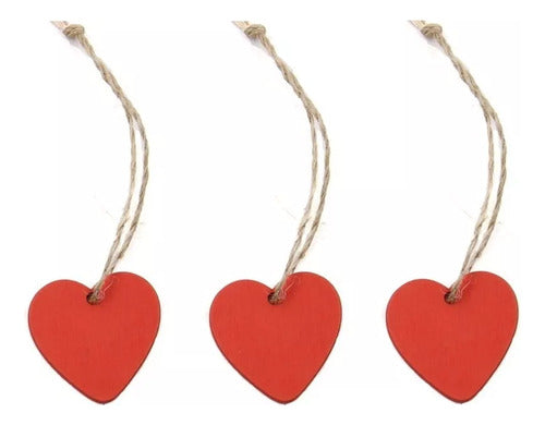 10 Piezas Corazones De Madera Adornos Navideños - Norplat Rojo