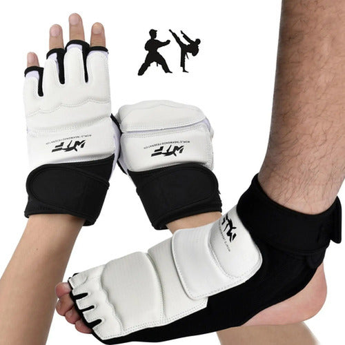 Guantes Y Empeineras De Entrenamiento De Taekwondo - Norplat Xl Blanco
