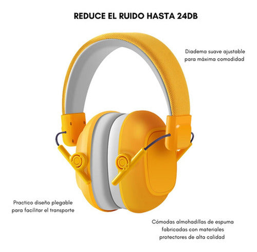Audífonos Antiruido Niños Y Jóvenes Con Autismo Tdah Norplat Amarillo