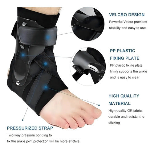 Tobillera Ortopedica Ajustable - Esguinces De Pie - Norplat Negro L
