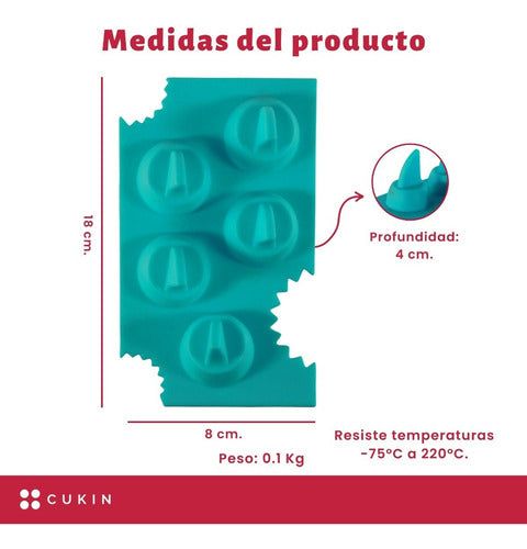 Molde De Silicona Para Aletas De Tiburón De Hielo - Cukin Celeste