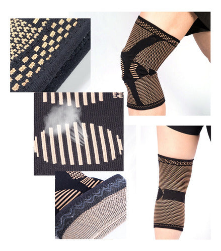 Rodillera Deportiva Ortopédica Soporte Compresion Cobre Par Extra Large