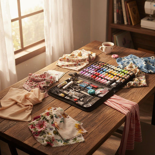 Set Costura Costurero Bordado Con Estuche 200pcs - Norplat Multicolor