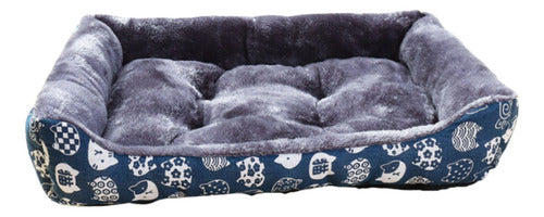 Cama Mascota Ultrasuave Gato Perro Xxl Hasta 50kg - Wuf Azul 02