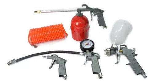 Kit Pistola Inflador Compresor 5 Piezas Neumáticas - Norplat