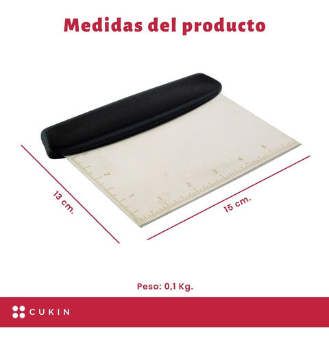 Espatula Metalica Reposteria Masa Pizza Cortador Masa- Cukin Negro