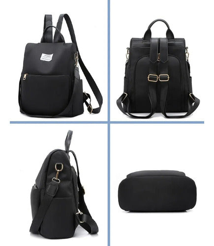 Mochila Bolsa De Mujer Impermeable Tik Tok Viral - Norplat Liso Negro