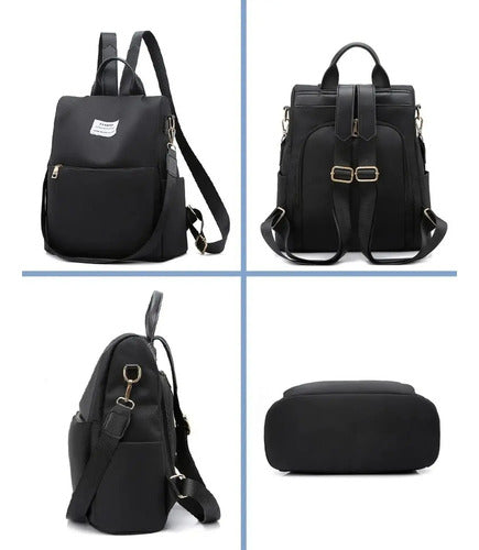 Mochila Bolsa De Mujer Impermeable Tik Tok Viral - Norplat Negro Liso