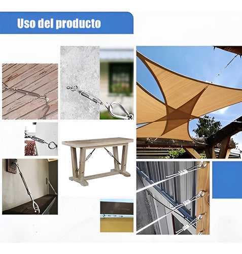 20 Tensor Ojo Gancho Galvanizado M6 Hasta 50kg - Norplat