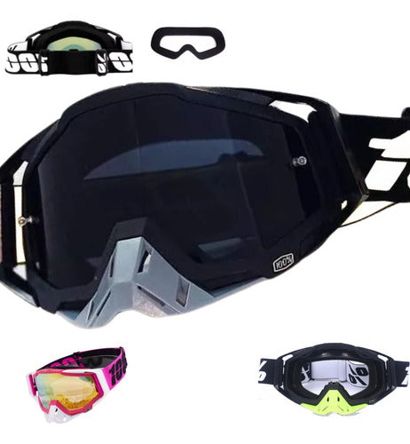 Antiparras Gafas Uv Motocross Scooter Moto Snowboard Norplat Negro Negro Adulto