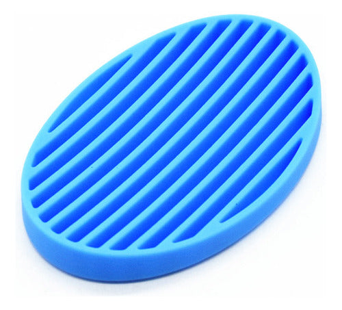Jabonera De Silicona Para Baño, Bandeja Para Jabón - Norplat Azul