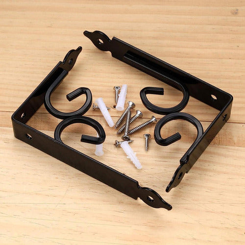 6 Soporte Repisa Flotante Estante Metal Pared Ángulo Norplat Negro