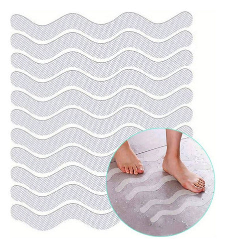 Pegatinas Norplat Antideslizantes Para Ducha Tina + Espatula Blanco