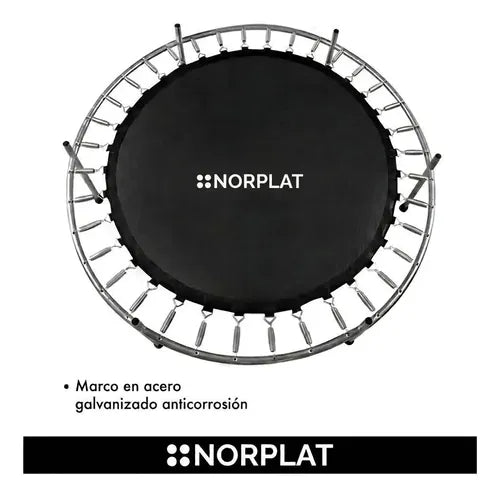 Cama Elastica Saltarina Para Niños 1.4 Mts Con Malla Norplat Negro Rojo