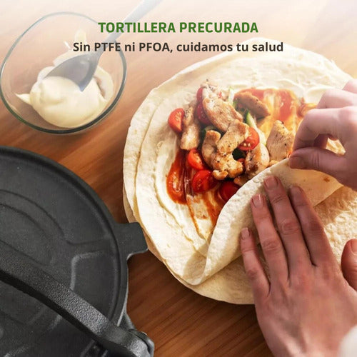 Prensa Tortilla Norplat Hierro Fundido Tortillera Flatbread Negro