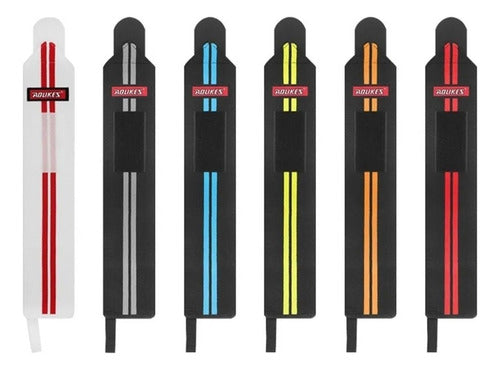 Par Muñequeras Crossfit Fitness Gym Elasticada Norplat Blanco+rojo