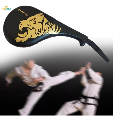 Paleta Doble Para Entrenamientos Golpes Taekwondo - Norplat Negro Standard Tigre