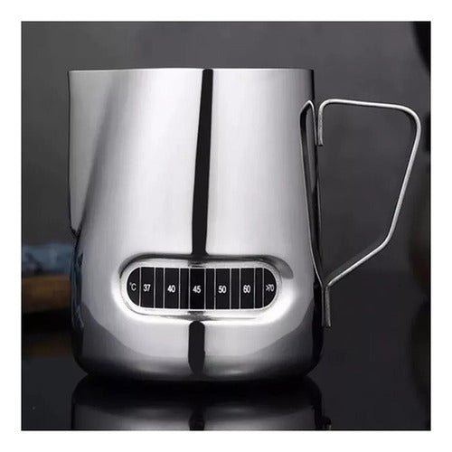 Jarro Lechero Jarra Leche Acero Espuma Texturizar - Norplat Plateado