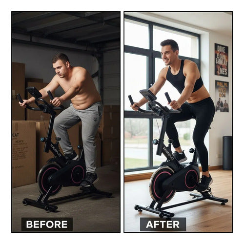 Bicicleta Estatica Norplat S4k Spinning Fitness Volante 4kg Rosa Y Negro