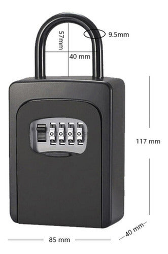 Caja Guarda Llave Con Clave Seguridad Colgante Muro Norplat Negro