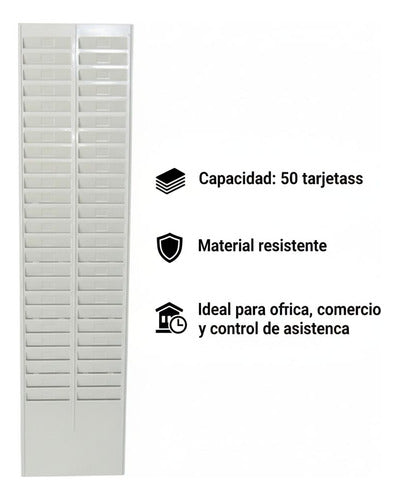 Tarjetero De Asistencia 50 Posiciones Reloj Control Norplat Crema