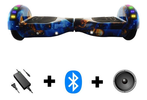 Patineta Smart Balance Speaker Bluetooth - Rebelde Eciclos Blue Star (azul)
