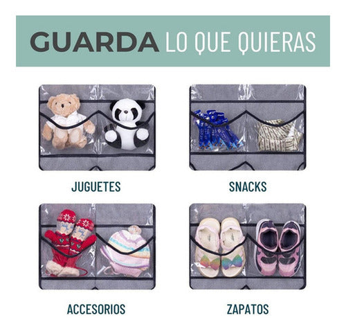 Organizador Gorras Gorros Jockey Detrás De Puerta - Norplat Gris