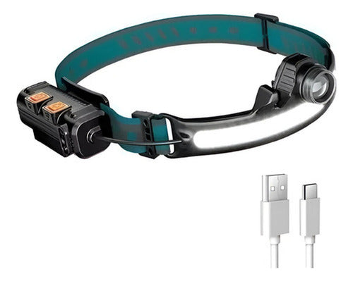 2 Linterna De Cabeza Recargable Led Potente Cintillo Norplat Negro