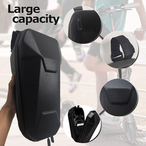 Bolso Rígido Frontal 3lts Para Scooter O Bicicleta Negro