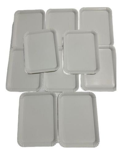 10 Bandeja Para Torta Carton Norplat - Coctel Grande 45x34  Blanco
