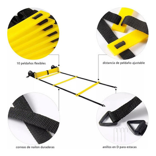 Escalera Coordinacion Deportiva Kit De Entrenamiento Norplat Amarillo