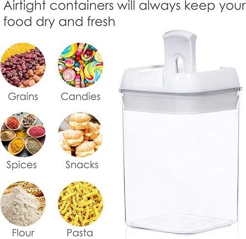 Pack De 7 Contenedores Para Alimentos Herméticos - Cukin Blanco