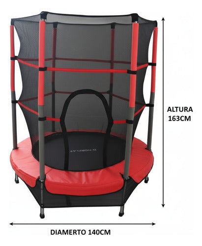 Trampolin Cama Elastica Saltarina Para Niños + Red - Norplat Negro Rojo